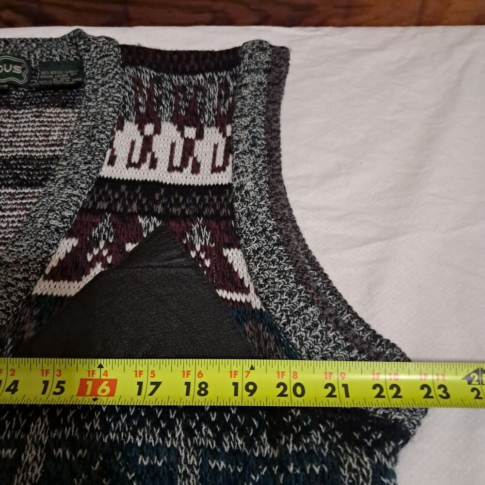 Vintage Campus Sweater Vest Mens Large 80s Academic Preppy GrandpaCore - Picture 9 of 12